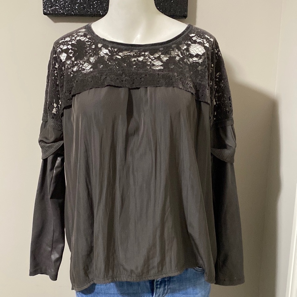 BEATE HEYMANN STREET COUTURE Long Sleeve Lace Top Black Sz 4